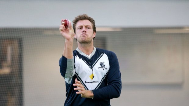 New action: James Pattinson working out in the MCG nets.