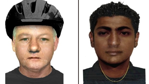 Police have released photo-fit images of a middle-aged flasher, left,  who struck in Malvern East, and a man who attacked a woman after offering her a lift in Hawthorn.