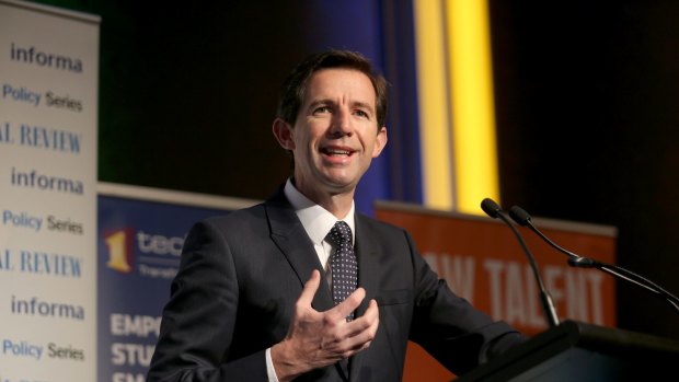 Federal Education minister Simon Birmingham. 