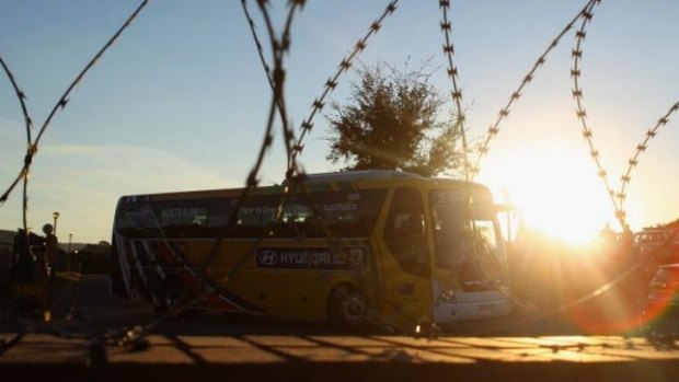 Advance Australia: the team bus in South Africa four years ago.