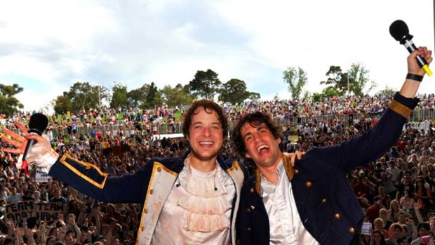 Hamish and Andy finish up their final show at the Sidney Myer Music Bowl in Melbourne, December 3rd  2010.