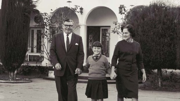 Family memories ... Lang Hancock with his first wife, Hope, and daughter , Gina, at home in 1962.