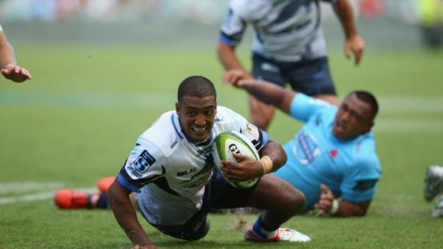 Marcel Brache of the Force is tackled during the round one Super Rugby match between the Waratahs and the Force at Allianz Stadium in February.