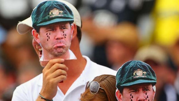 The Barmy Army celebrates Australia's demise.