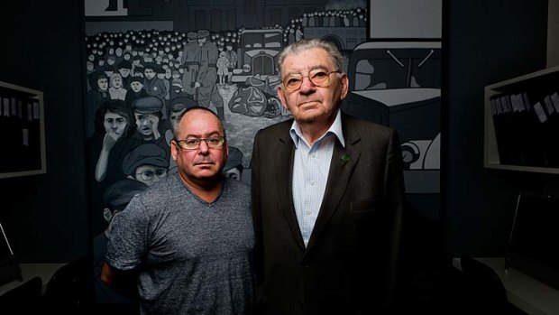 Jewish Holocaust Centre development officer Reuben Zylberszpic and survivor Willy Lermer.