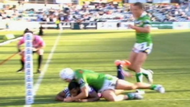 Sisa Waqa's controversial no-try in Sunday's loss to the Raiders.