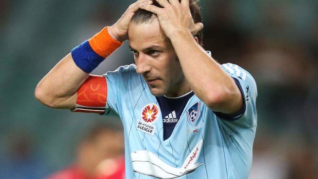 Same old story: Alessandro Del Piero reacts to another missed opportunity.
