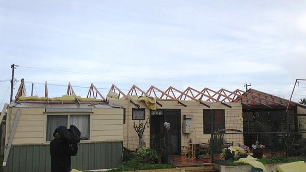 This home in Pinjarra lost its roof in the storm on June 12.