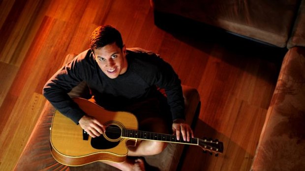 Brumbies flyhalf Matt Toomua takes some time out from rugby at his Manuka apartment.