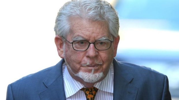 Rolf Harris arrives at court without his wife on Wednesday.