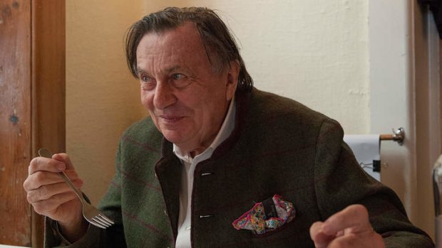 Something like a Dame: Barry Humphries in animated conversation.