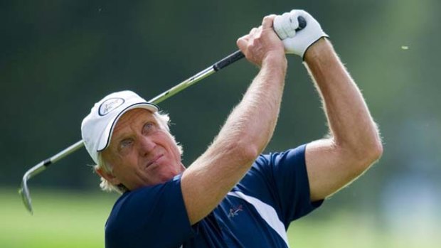 Greg Norman shot a 75 on the opening day of the European Masters.