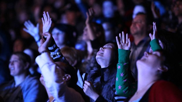Attendees at the Hillsong conference at the Sydney Entertainment Centre last week.