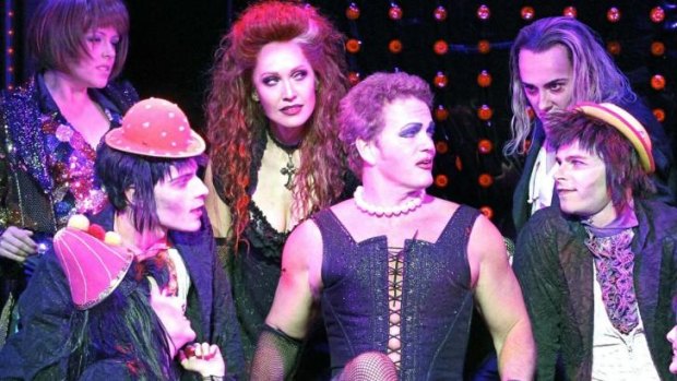 Doing the time warp once more: Craig McLachlan with the Melbourne cast of <em>The Rocky Horror Show</em>, which will open in Sydney in April.