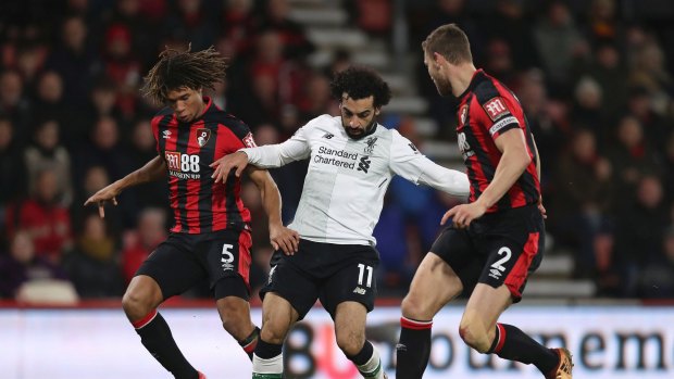 Liverpool's Mohamed Salah (centre) starred against Bournemouth.