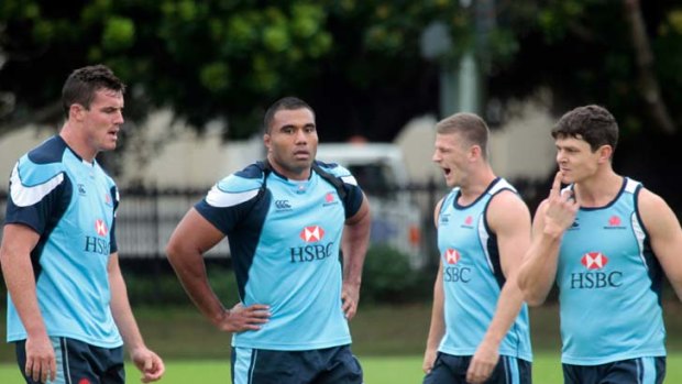 Hard man &#8230; No.8 Wycliff Palu trains with fellow Waratahs at Moore Park yesterday in readiness for their clash with the Sharks tomorrow.