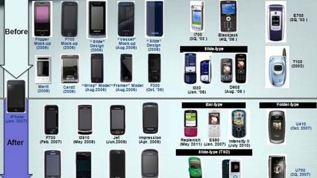 Samsung court docs show diagrams alleging it was working on iPhone-like designs before Apple's product launched.