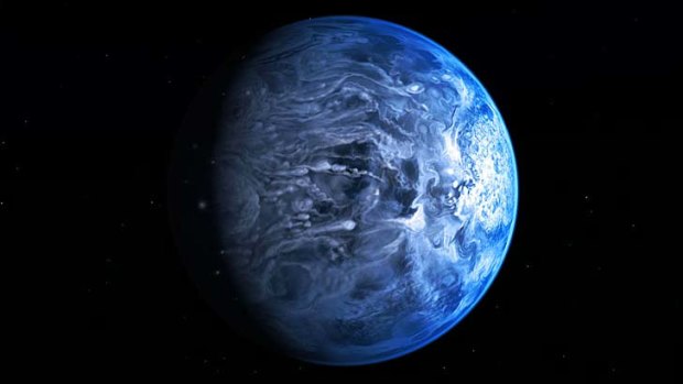 Blue planet: An artist's impression of HD 189733b, a huge gas giant that orbits very close to its host star HD 189733. 