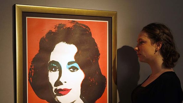 Andy Warhol's 'Liz', a portrait of the late actress Elizabeth Taylor. It is on display at Christie's in London.