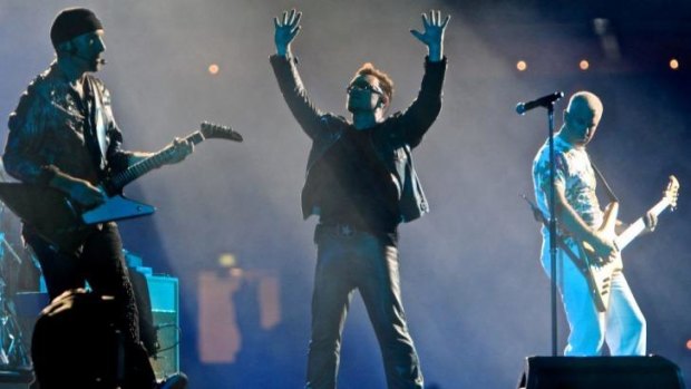 U2, pictured on stage in Sydney in 2010 during their 360° tour, have the highest attendance figures with 20.5 million.