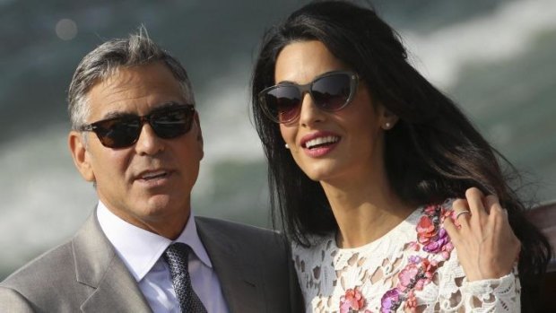 No longer the bachelor ... George and Amal Clooney.