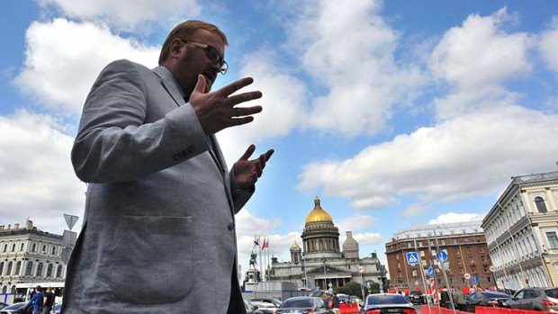 Vitaly Milonov, a lawmaker in the local parliament who has become a hate figure for gay rights activists.