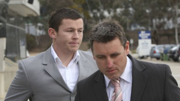 Agent at work ... David Riolo, right,  with one of his clients, Sydney Roosters star Todd Carney.