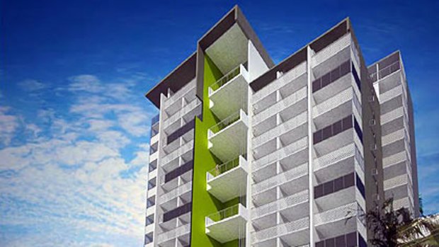 An artists' impression of a new building which will house 73 homeless people in South Brisbane.