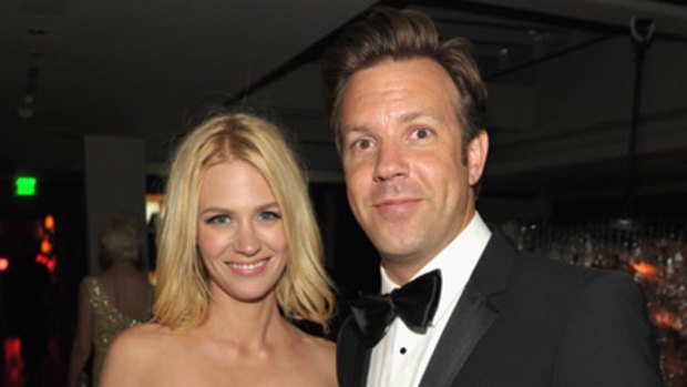 Together ... January Jones and Jason Sudeikis at the Emmys.