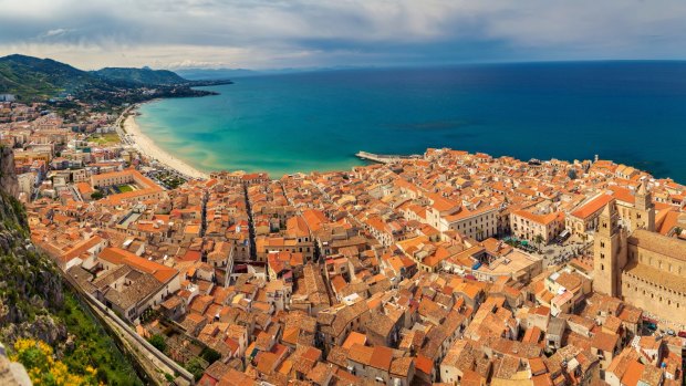 A panoramic view of Cefalu.