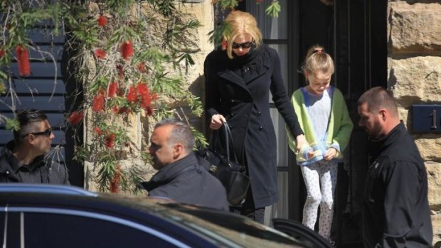 Grieving: Nicole Kidman leaves her sister's home on Sunday.
