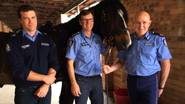  Assistant Commissioner Nick Anticich, seen here on the far right, with Regan Simpson and Glen Potter from WA Police Mounted Section.