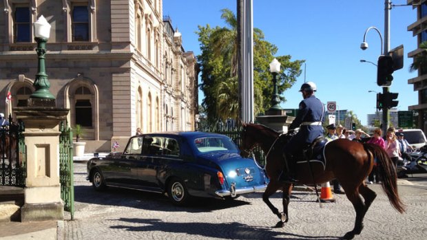 Governor Penelope Wensley arrives at Parliament House.
