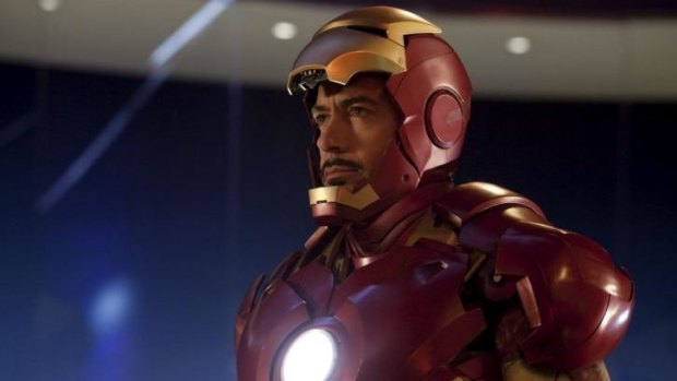 Robert Downey jnr as Iron Man.