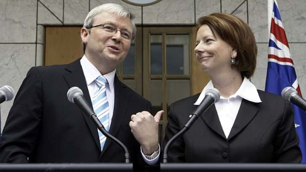 Summonsed to surrender documents: Kevin Rudd and Julia Gillard.