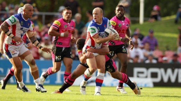 Michael Dobson will direct the Knights around the park against his former team, Canberra, this weekend.