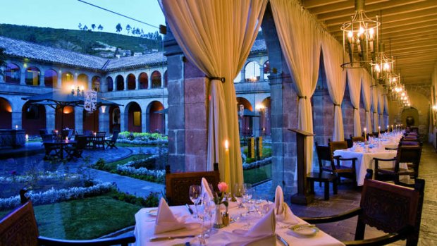 Dining at Cuzco's Hotel Monasterio.