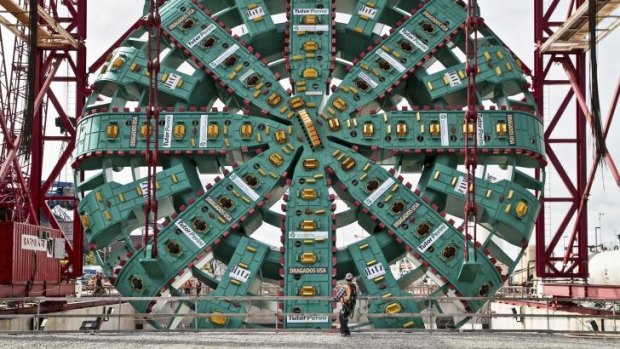 Such a bore: Bertha, the giant tunnel-borer, before digging began in Seattle.