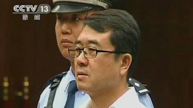 Former police chief Wang Lijun attends a court hearing in Chengdu.