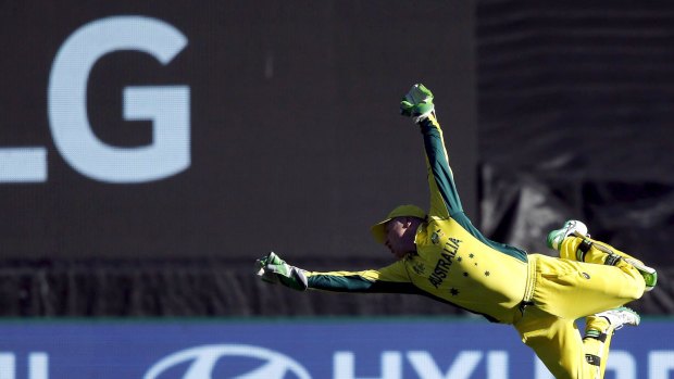 In full flight: Haddin lets a rare one past.