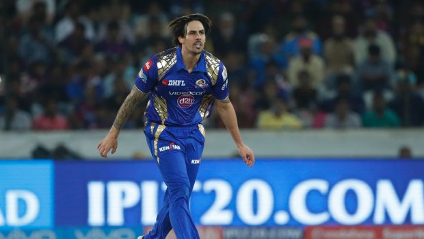 Coming in hot: Mitchell Johnson took key wickets in the final over to steal victory for Mumbai, after a poor first innings total.