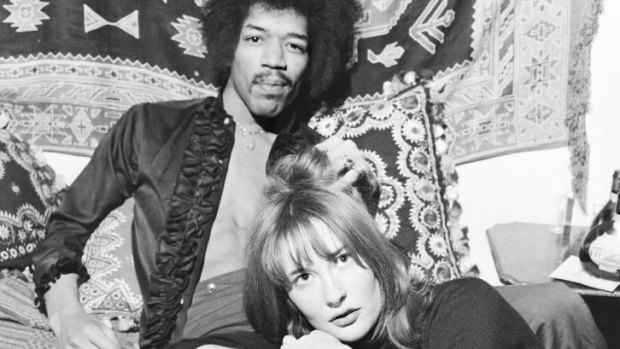 Jimi Hendrix and Kathy Etchingham in 1969.