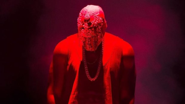 Kanye West donned a mask for his performance.