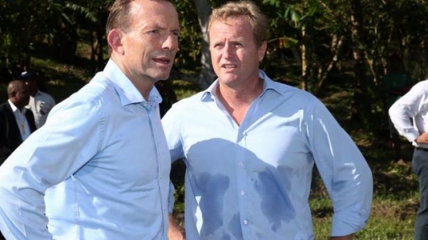 NRL CEO Dave Smith (R) with Prime Minister Tony Abbott.
