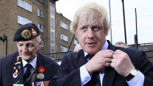 True blue &#8230; Conservative Boris Johnson, pictured at an event for World War II veterans on Wednesday, is favoured to see off his main opponent, Ken Livingstone.