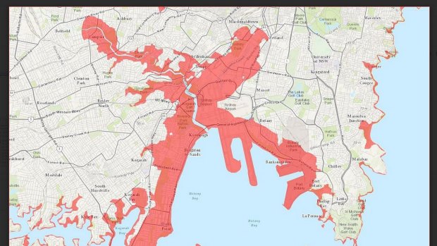 Large numbers of residents in Sydney's Botany Bay would be required to evacuate or seek shelter in the case of tsunami, shows www.tsunamisafe.com.au.