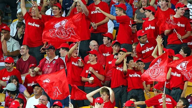 Queensland Reds fans at Suncorp: Merchandise bonanza.
