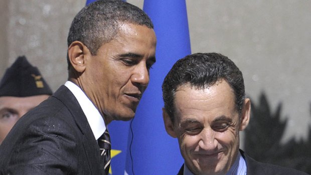 Quite frank ... US President Barack Obama and his French counterpart Nicholas Sarkozy.