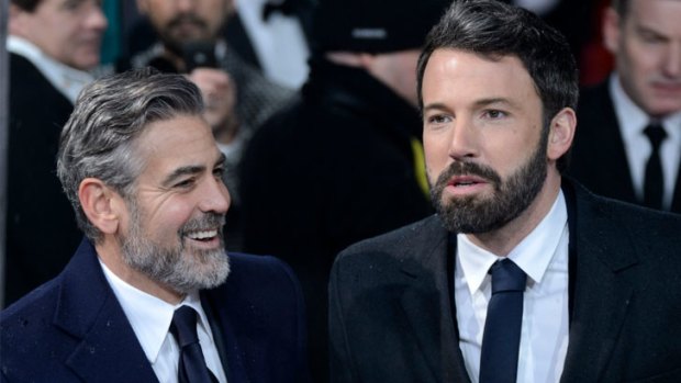 George Clooney and Ben Affleck sporting beards.