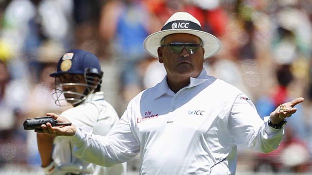 Umpire Marais Erasmus was caught out on a couple of occasions by video replays on the third day of the Test..